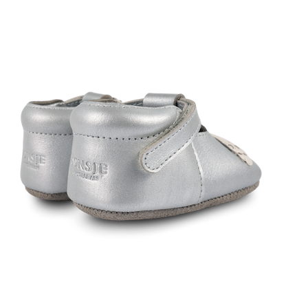 Shimmer Swan Shoes | Silver Grey Metallic Leather