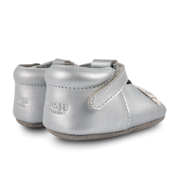 Shimmer Swan Shoes | Silver Grey Metallic Leather