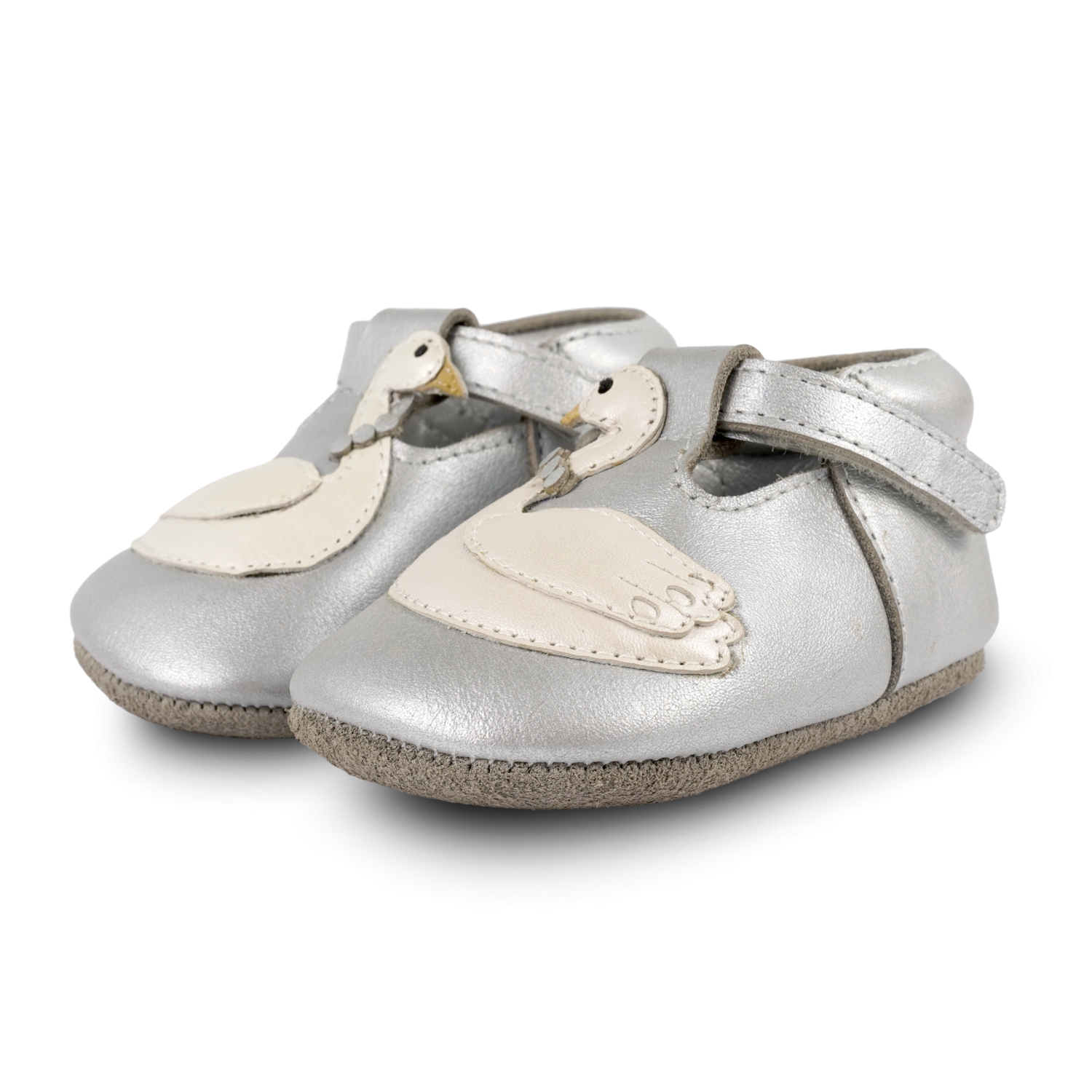 Shimmer Swan Shoes | Silver Grey Metallic Leather