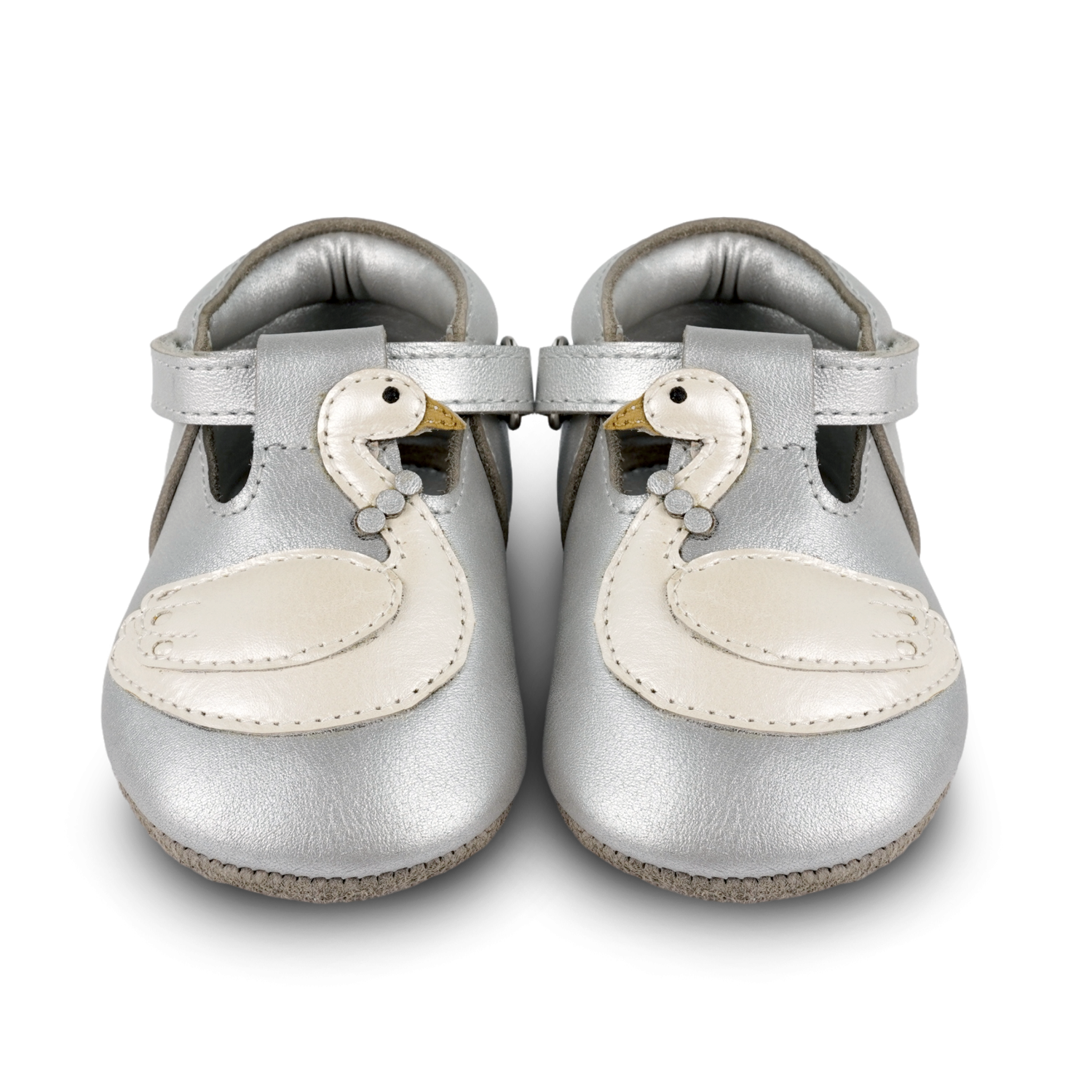 Shimmer Swan Shoes | Silver Grey Metallic Leather