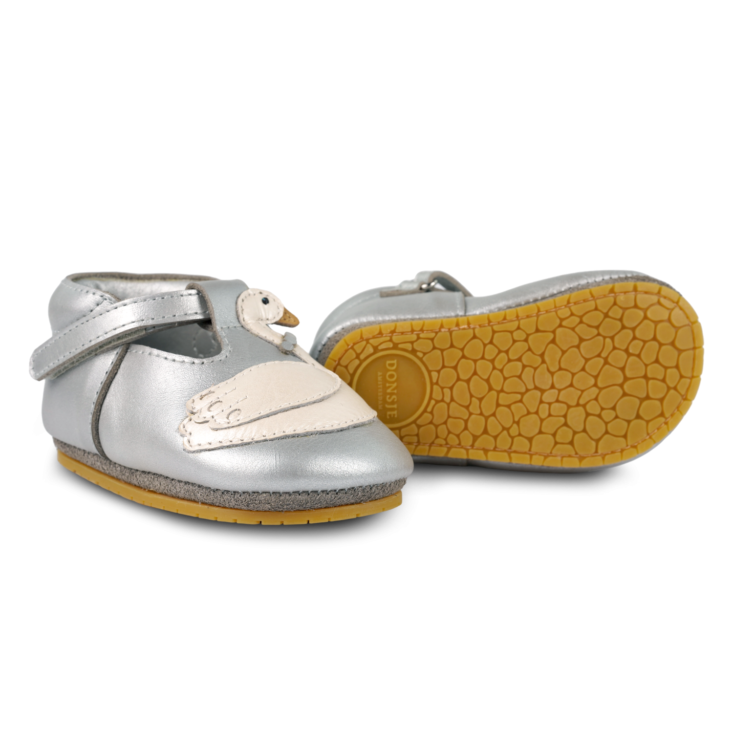 Shimmer Swan Shoes | Silver Grey Metallic Leather