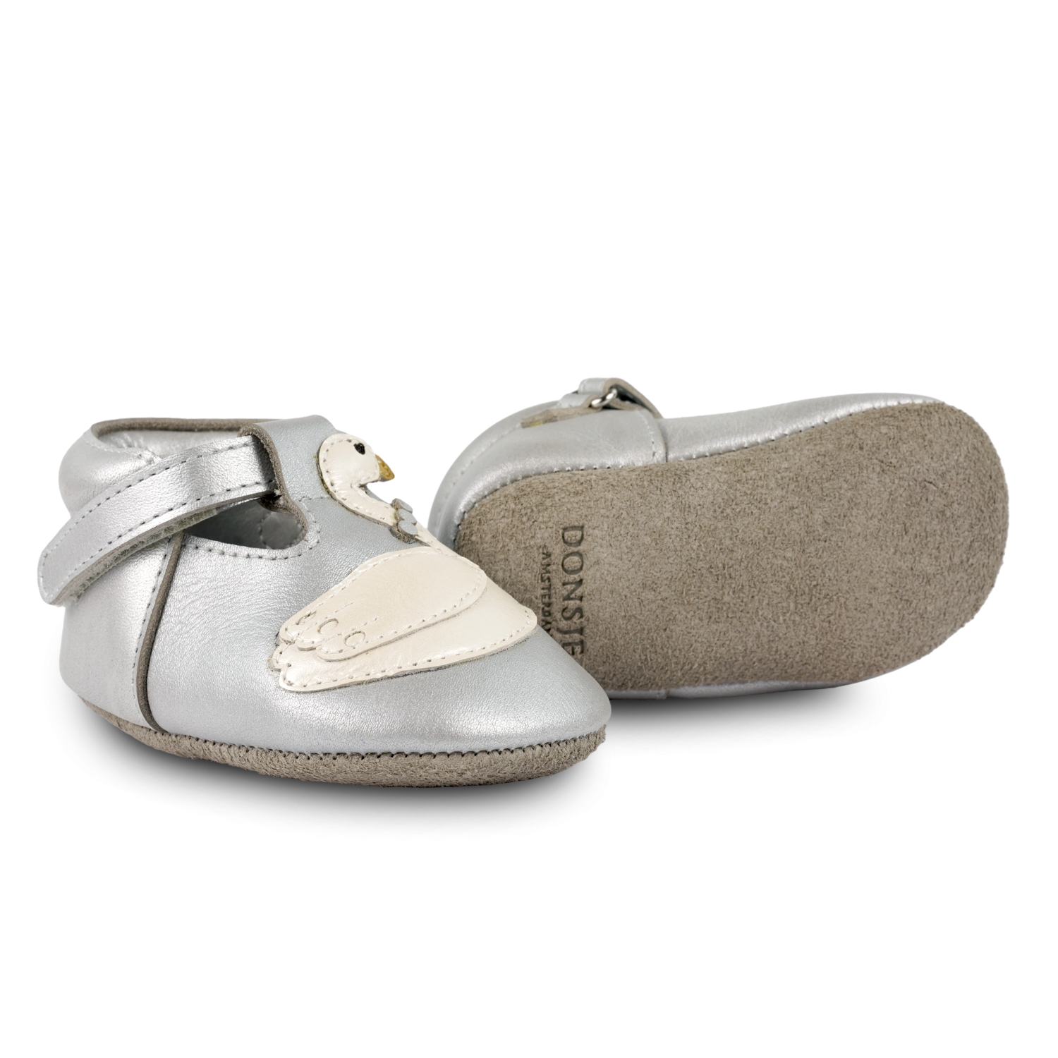 Shimmer Swan Shoes | Silver Grey Metallic Leather