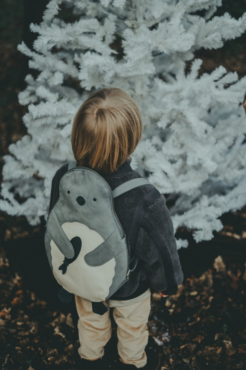 Benjie Schoolbag | Penguin | Grey Nubuck