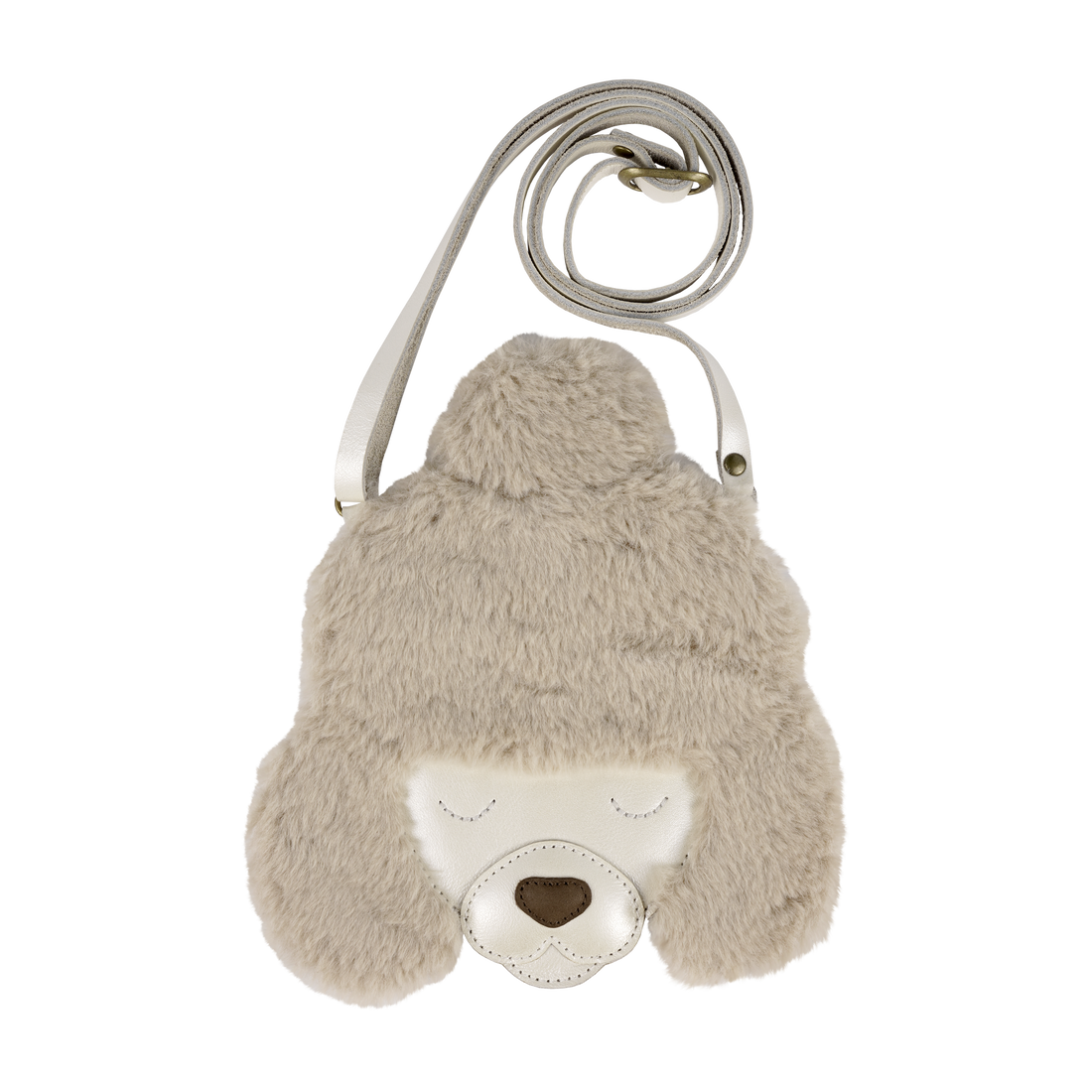 Britta Exclusive Purse | Poodle | Off White Metallic Leather