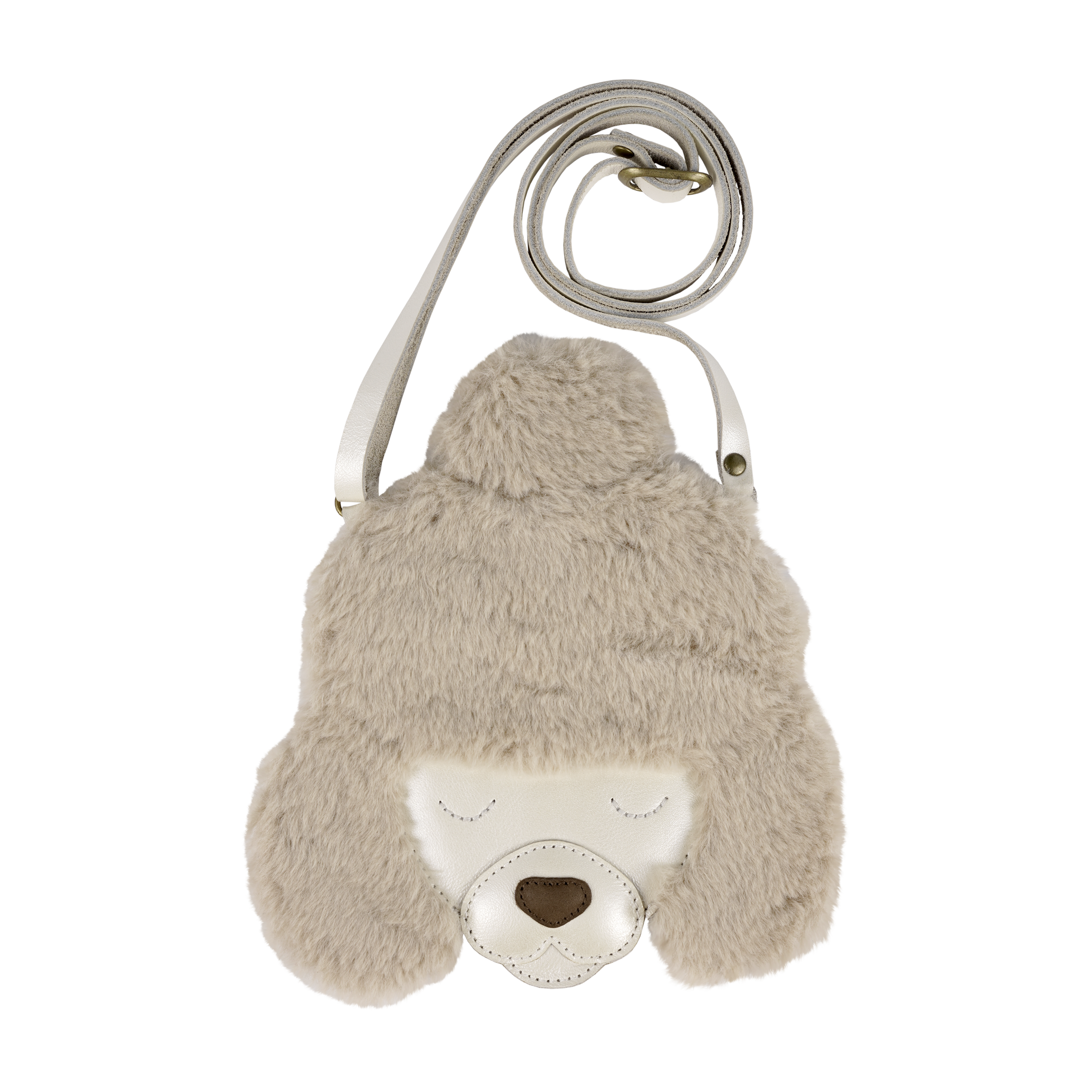 Britta Exclusive Purse | Poodle | Off White Metallic Leather