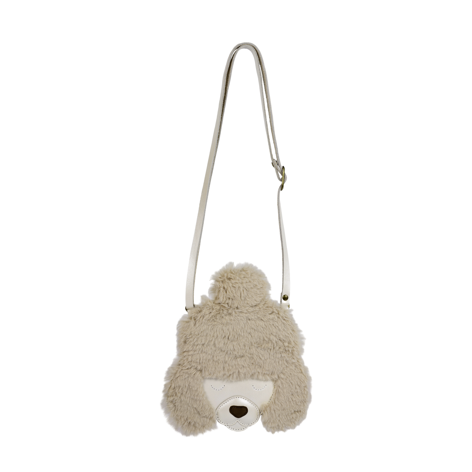 Britta Exclusive Purse | Poodle | Off White Metallic Leather