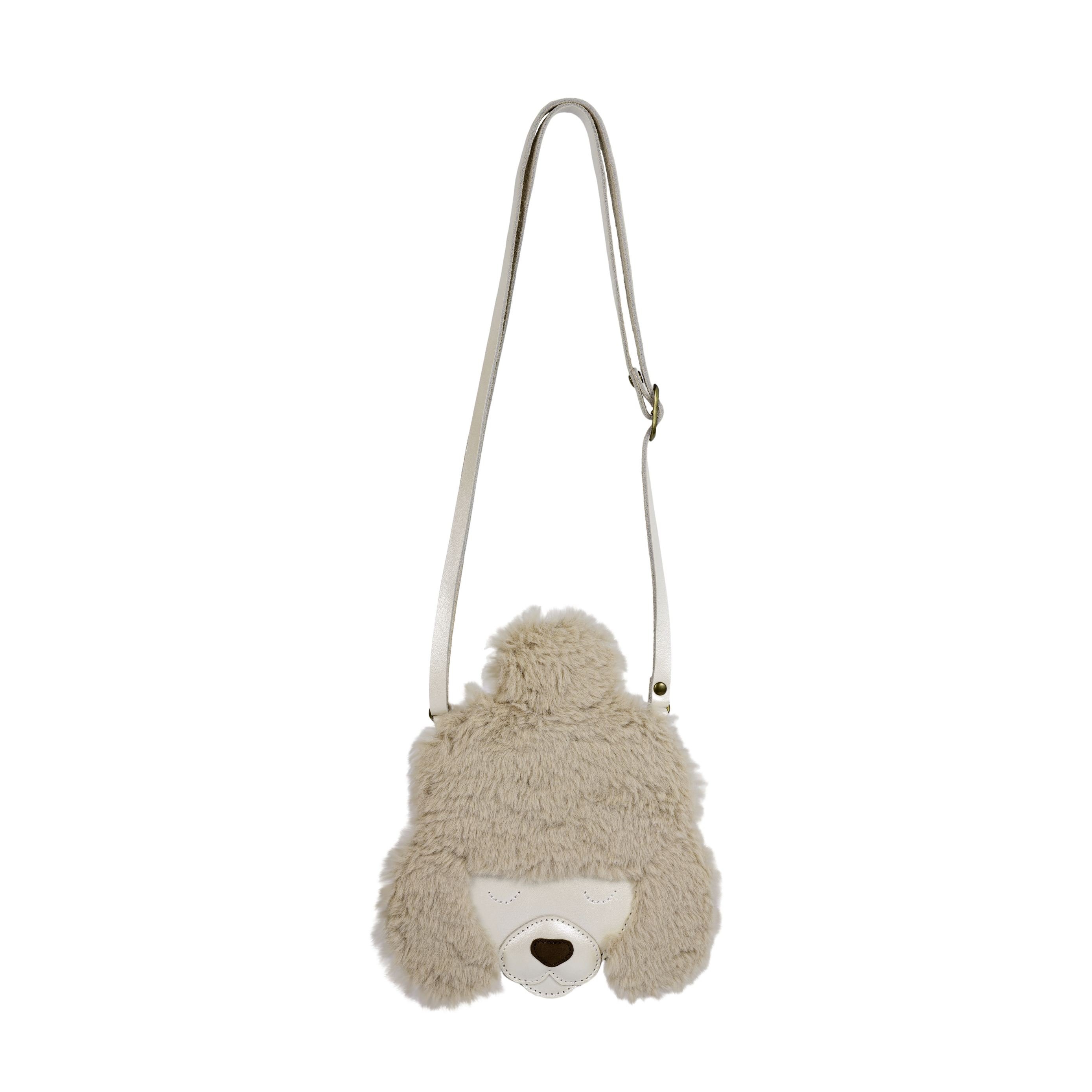 Britta Exclusive Purse | Poodle | Off White Metallic Leather