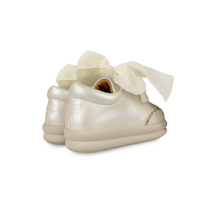 Brookli Sneakers | Off White Metallic Leather
