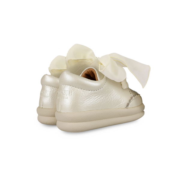 Brookli Sneakers | Off White Metallic Leather