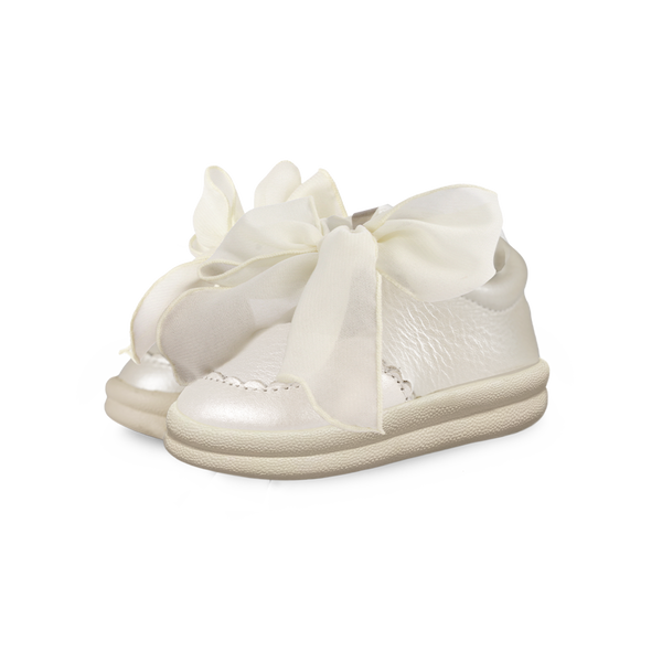 Brookli Sneakers | Off White Metallic Leather