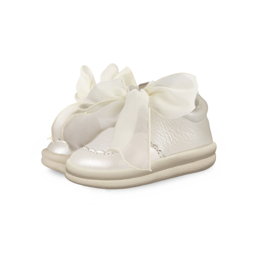 Brookli Sneakers | Off White Metallic Leather