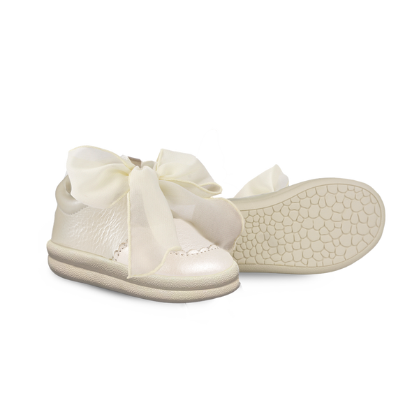 Brookli Sneakers | Off White Metallic Leather