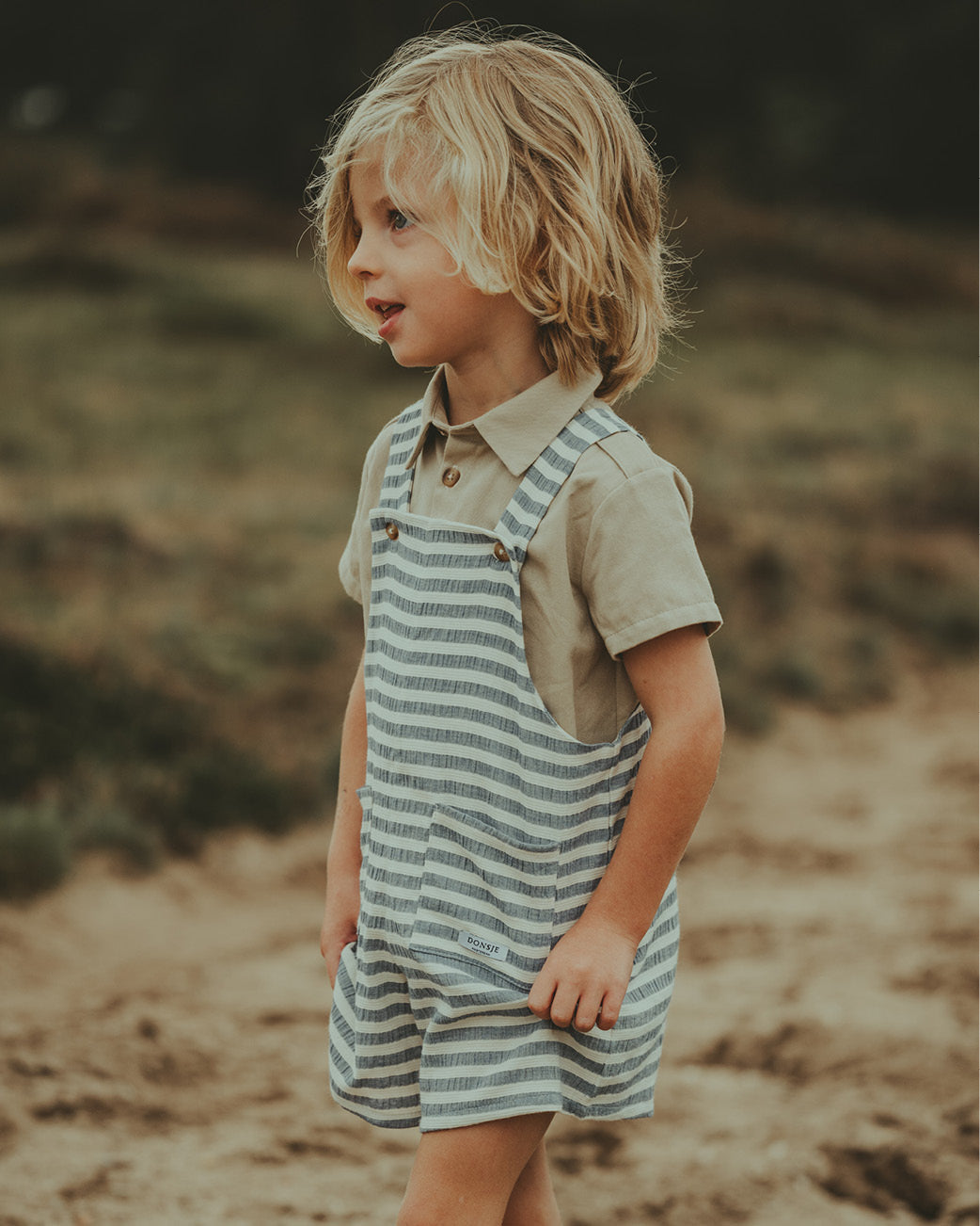 Donsje Amsterdam Touten Baby Boys Blouse In Light Beige