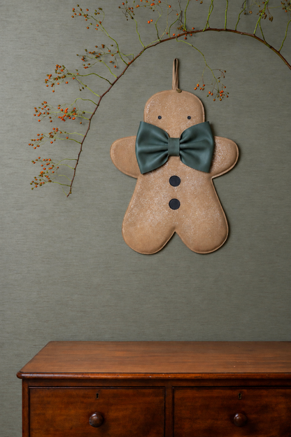 Gomi Ornament Medium | Gingerbread | Tan Metallic Suede