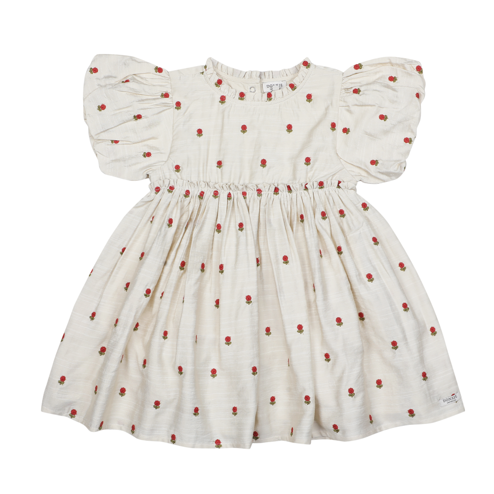 Camilla Dress | Red Roses | Soft Sand