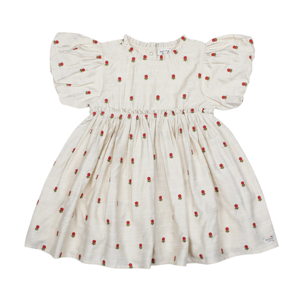 Camilla Dress | Red Roses | Soft Sand