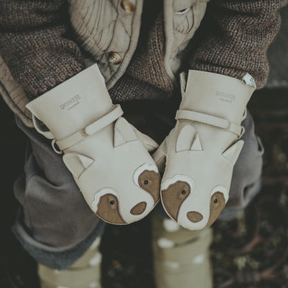 Kapi Special Mittens | Raccoon | Ivory Classic Leather