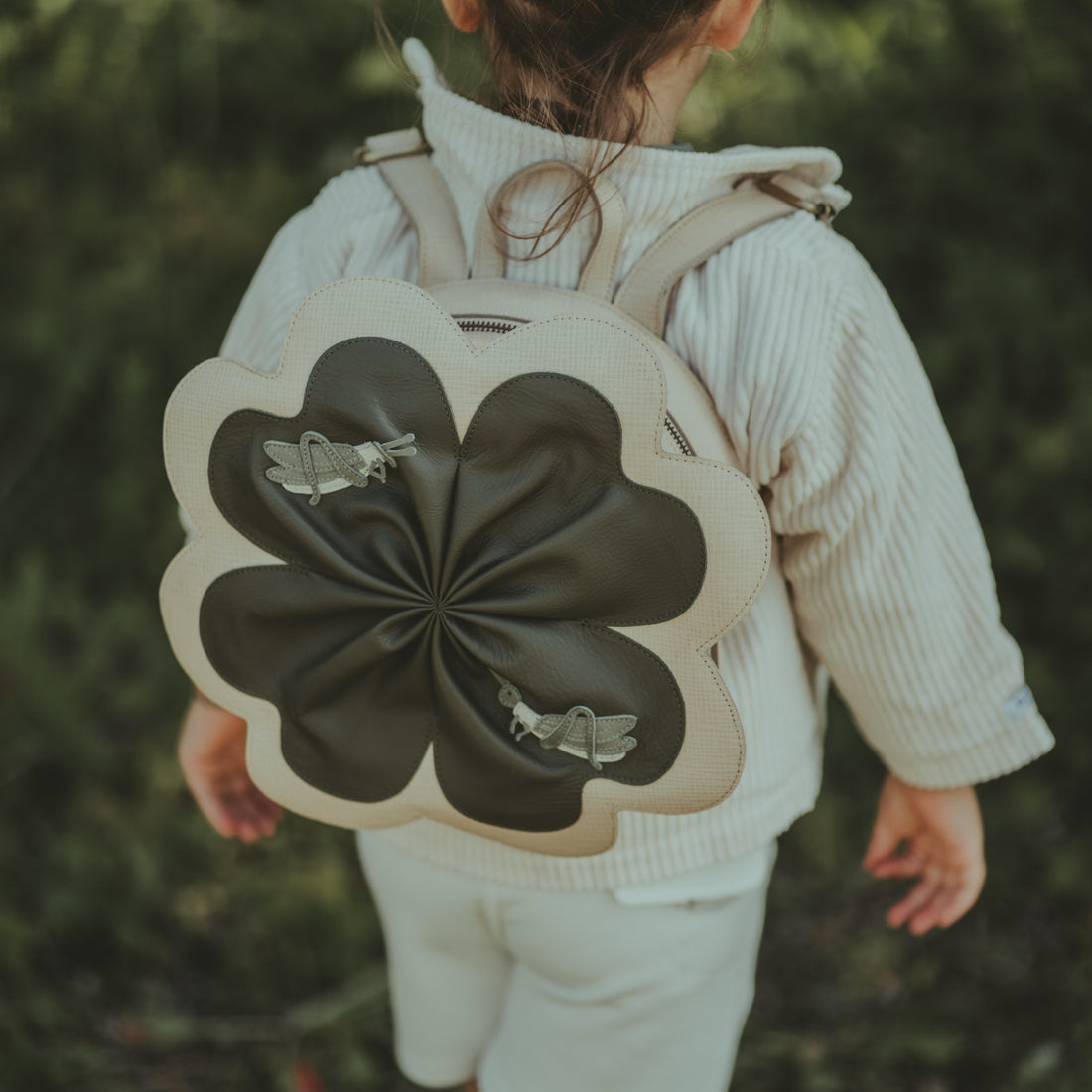 Jona Schoolbag | Four-Leaf Clover | Olive Leather