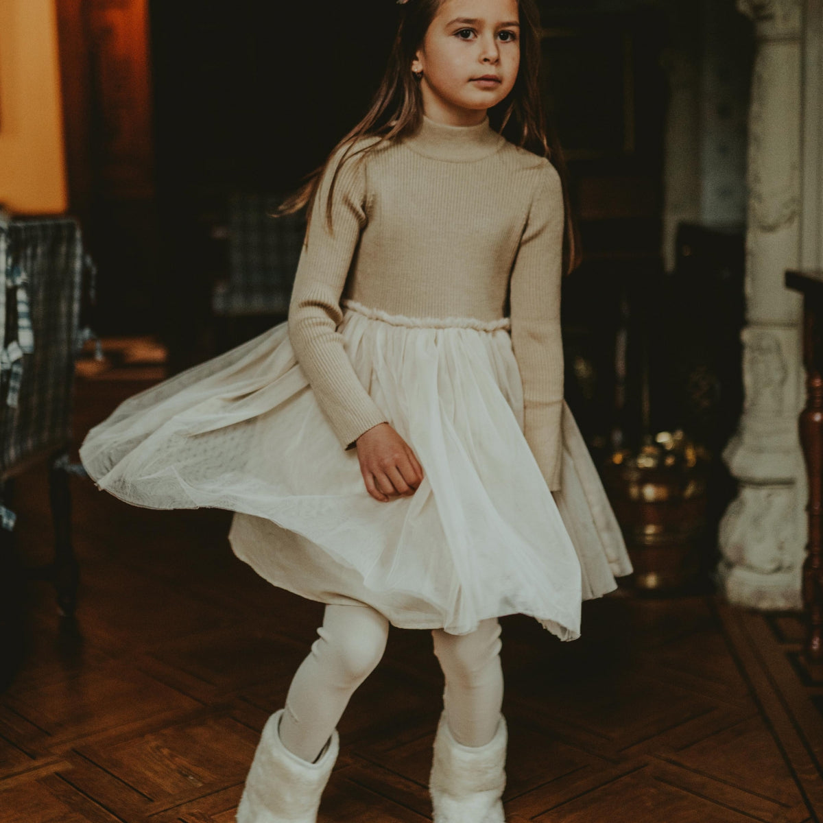Lotus Dress | Biscuit