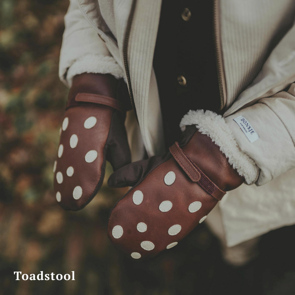 Wald Mittens | Mushroom | Toast Grain Leather