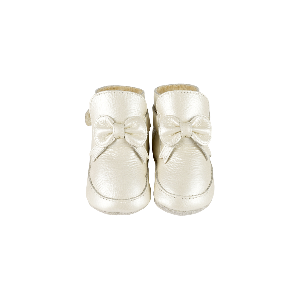 Cubow Booties | Off White Metallic Leather