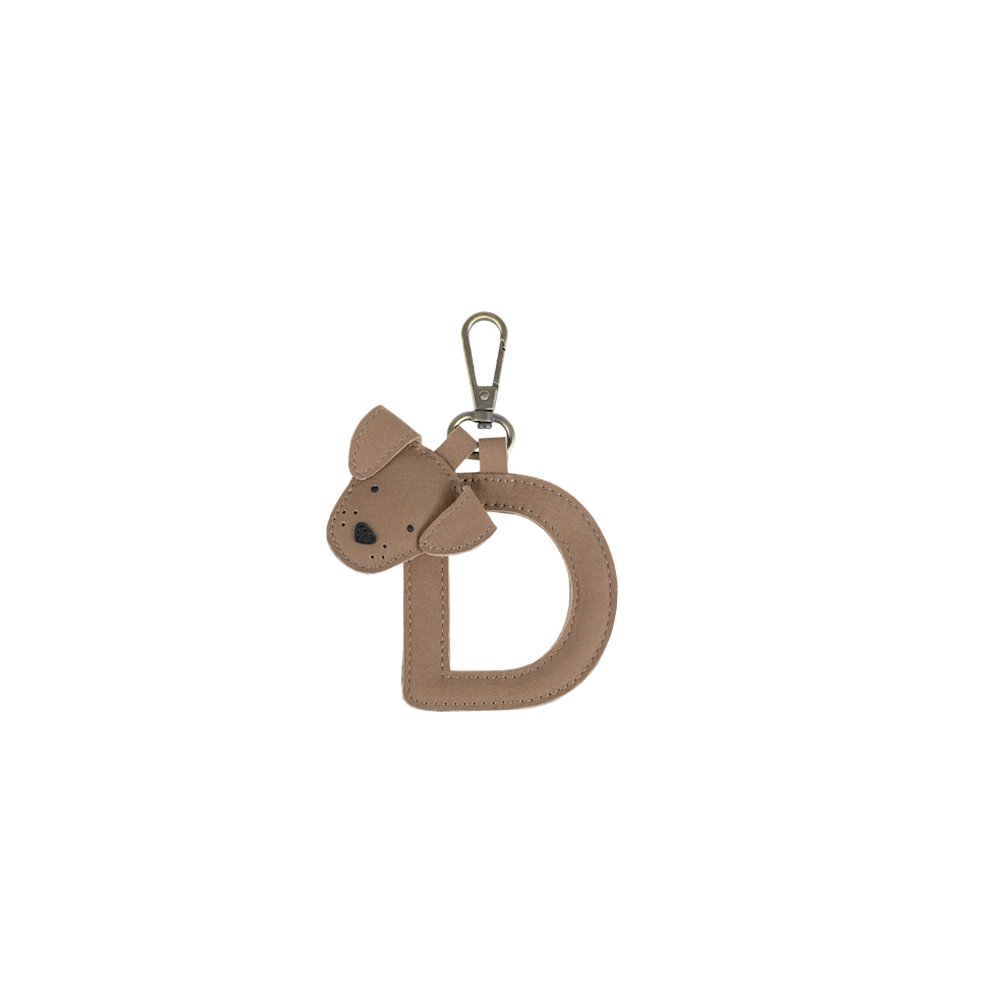 Alphabet Keychain Large | D | Truffle Nubuck