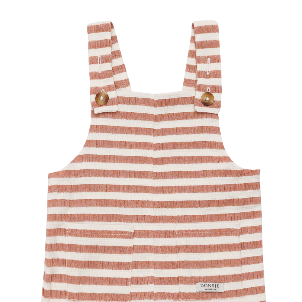 Dann Overalls | Rust - White Striped