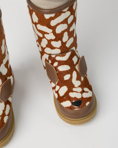 Wadudu Exclusive Boots | Bambi | Brown Spotted Cow Hair