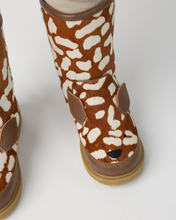 Wadudu Exclusive Boots | Bambi | Brown Spotted Cow Hair