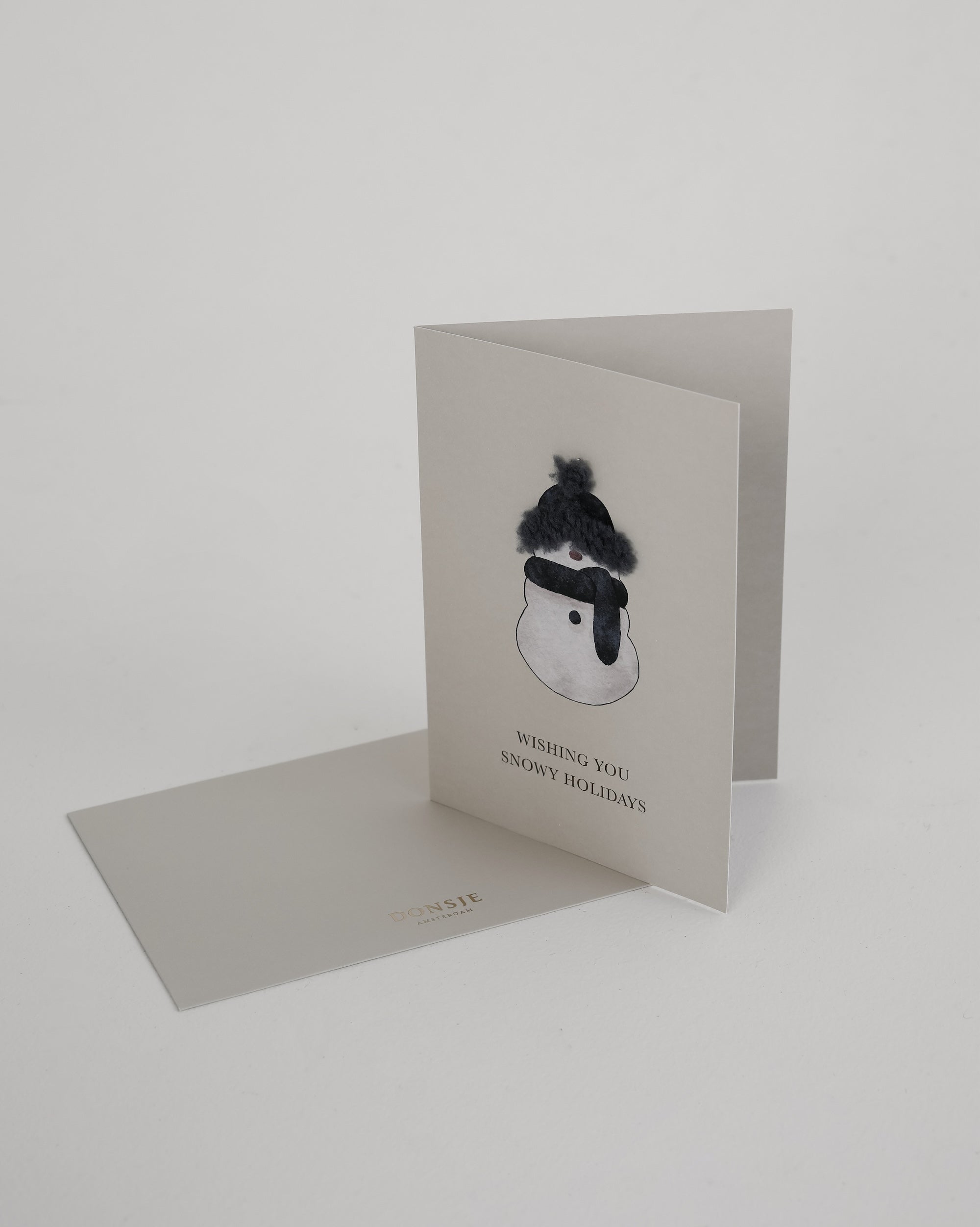 Kio Postcard | Snowman | Anthracite Curly Faux Fur