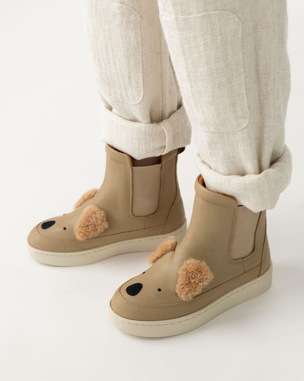 Thuru Exclusive Boots | Fluffy Koala | Taupe Leather