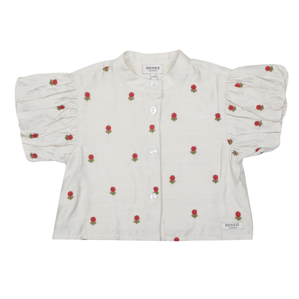 Eliora Blouse | Red Roses | Soft Sand