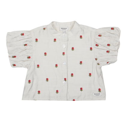 Eliora Blouse | Red Roses | Soft Sand