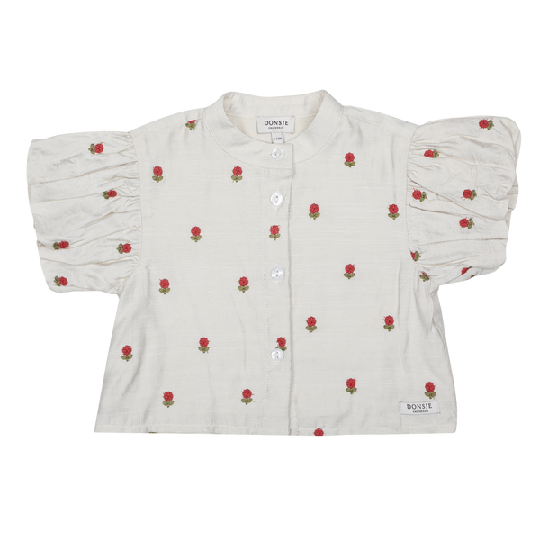 Eliora Blouse | Red Roses | Soft Sand