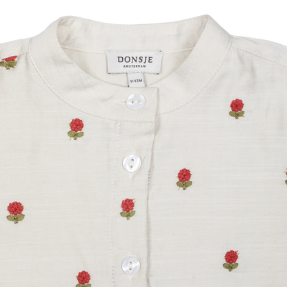 Eliora Blouse | Red Roses | Soft Sand