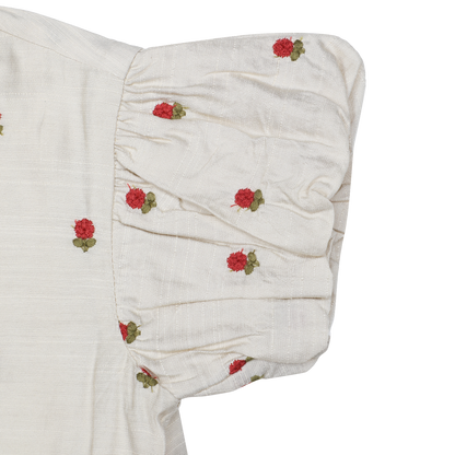 Eliora Blouse | Red Roses | Soft Sand