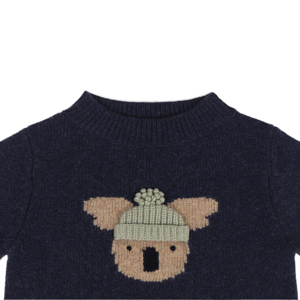 Denn Merino Wool Sweater | Koala | Blue Marine Melange
