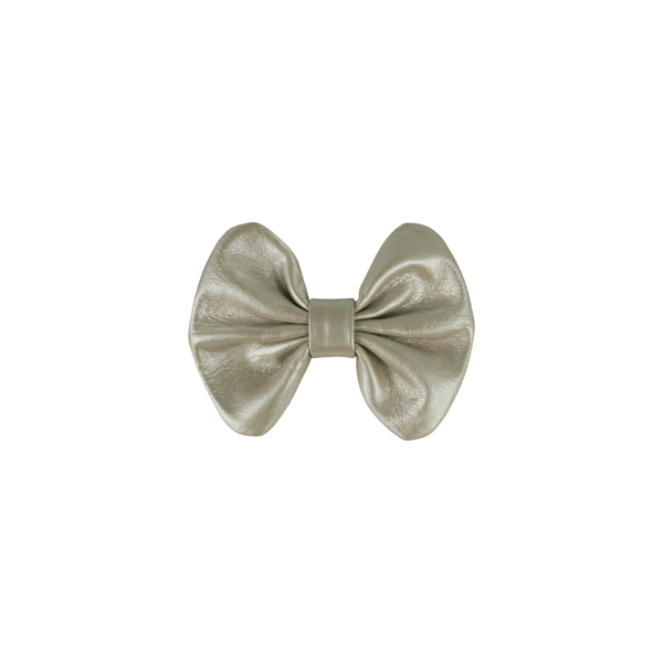 Floor Exclusive Hairclip | Champagne Metallic Leather