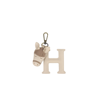 Alphabet Keychain Large | H | Ivory Classic Leather