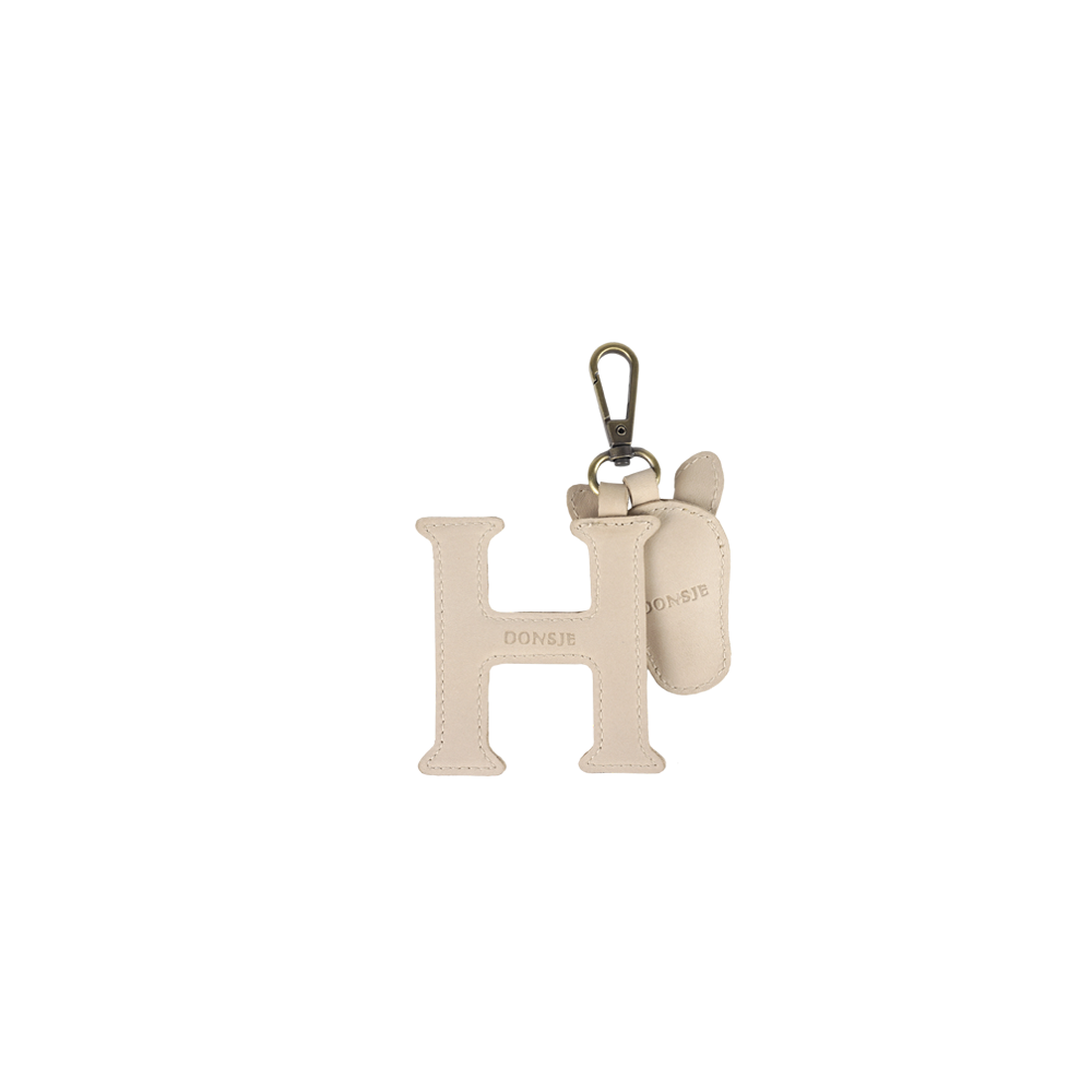 Alphabet Keychain Large | H | Ivory Classic Leather