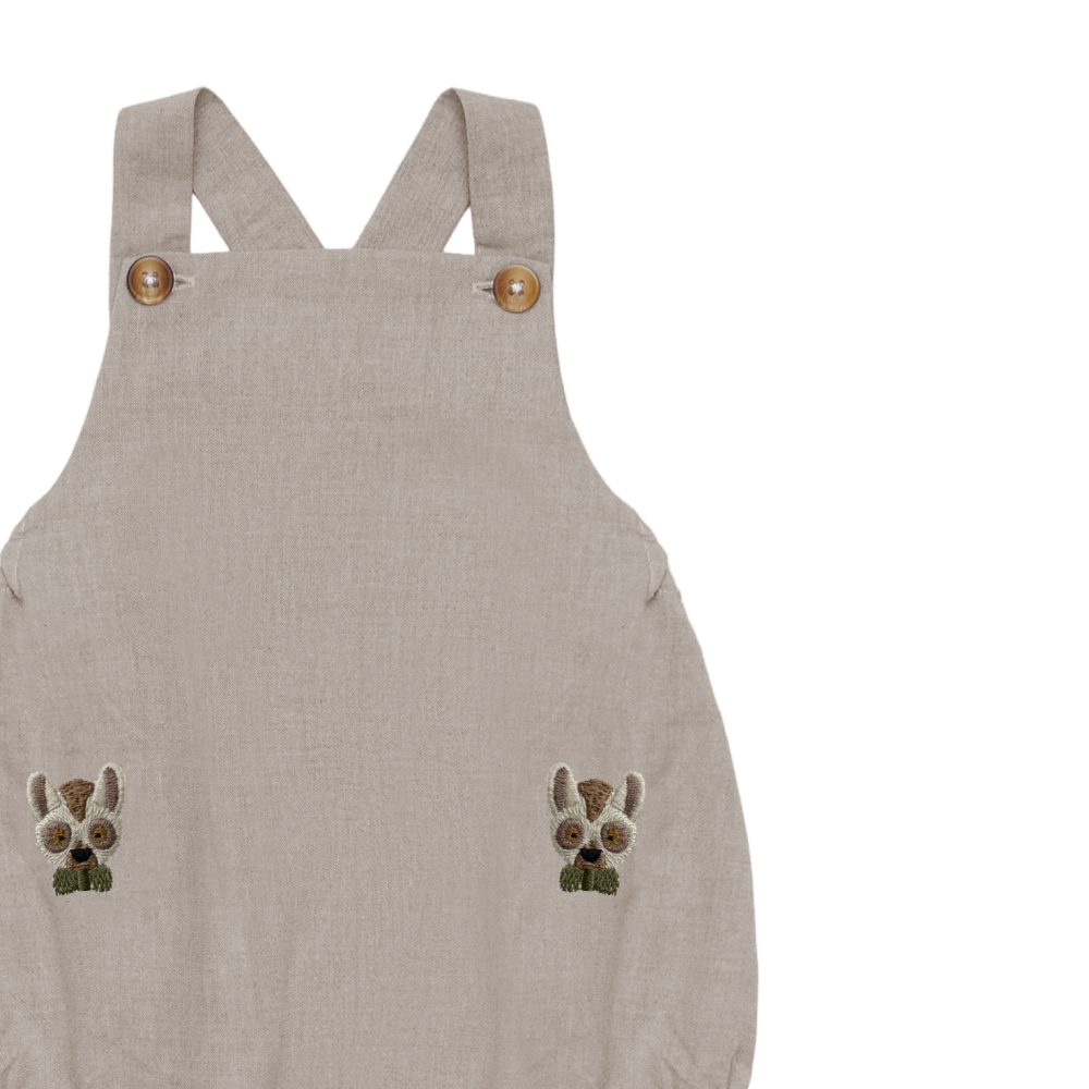 Gig Romper | Festive Lemurs | Taupe Melange