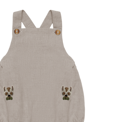 Gig Romper | Festive Lemurs | Taupe Melange