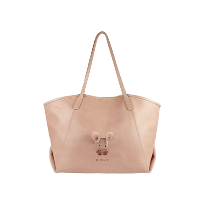 Giojah Tote Bag | Fluffy Bunny | Light Rust Leather