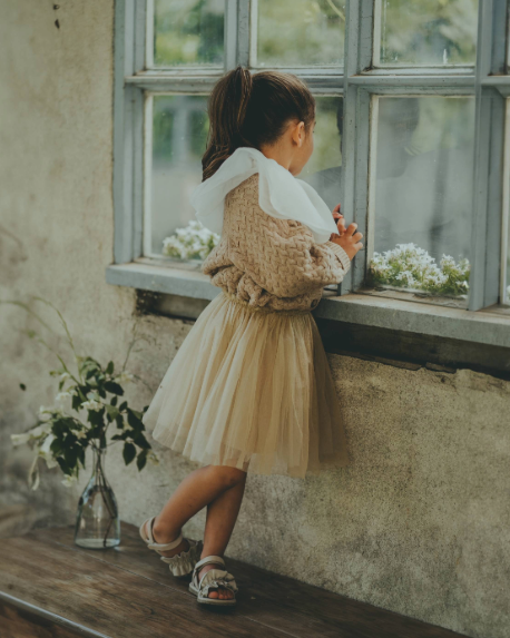 Donsje Amsterdam Dilan Kids Girls Dress In Taupe