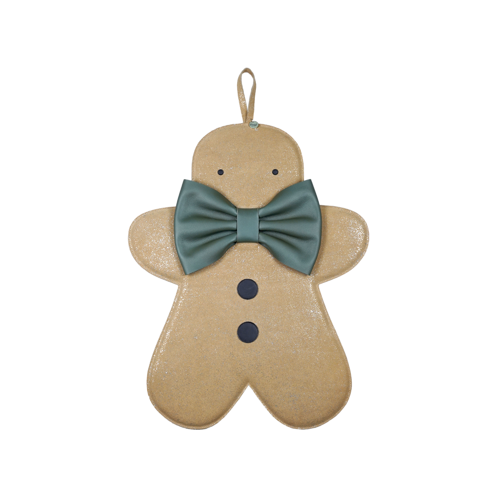 Gomi Ornament Medium | Gingerbread | Tan Metallic Suede