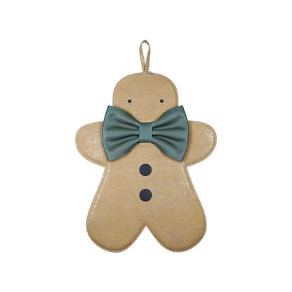 Gomi Ornament Medium | Gingerbread | Tan Metallic Suede