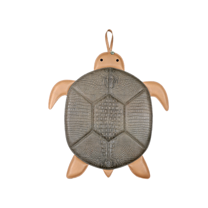 Gomi Ornament Medium | Turtle | Stone Croco Stamped Leather
