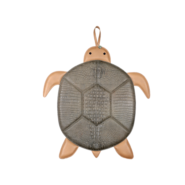 Gomi Ornament Medium | Turtle | Stone Croco Stamped Leather