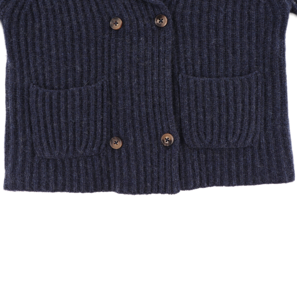 Sieb Merino Wool Cardigan | Blue Marine Melange