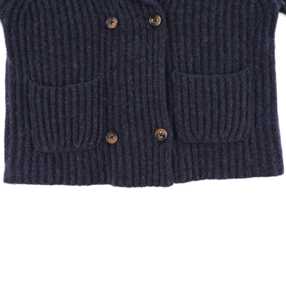 Sieb Merino Wool Cardigan | Blue Marine Melange